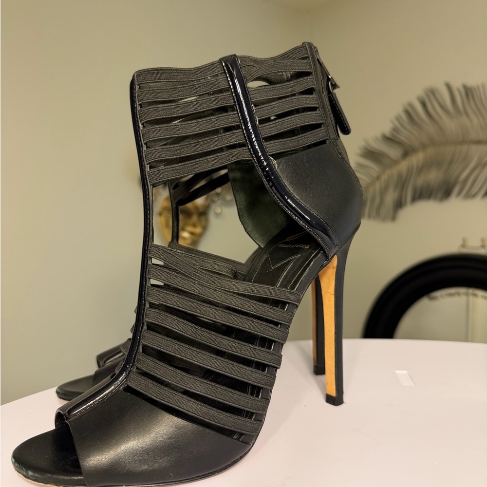Brian Atwood Black Strappy Heels